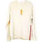 Anthropologie NWT Sundry Side Zip Velour Sweatshirt  I Beige Women’s M Gorpcore Mean Girls Photo 3