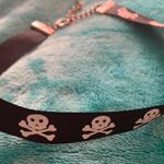 Goth Skull Ribbon choker Black Photo 0