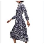 ZARA  Blue and White Patterned Long Sleeve Dress Photo 1