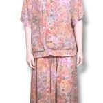 Alfred Dunner Vintage Floral 2 Piece Set-Size 20-Button Front-Elastic Hem-Pastel Photo 0