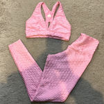 Booty By Brabants  Croco Skin Leggings Sports Bra Matching Set Pink Large Photo 0