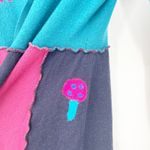 Ragged Thistle Womens Handmade Boho Hippie Mushroom Colorblock Cardigan Sweater Blue Photo 4