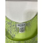 Vtg Y2K Nicola Women Tank Top 1X Floral Colorful Blue‎ Green Crinkle Scrunch Art Photo 2