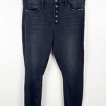 Sam Edelman The Stiletto Skinny High Rise Exposed Button Fly Frayed Hem Jeans 33 Photo 0