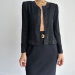 Vintage‎ Silk Beaded Jacket Womens Small Sequin Evening Formal Cocktail STENAY Black Photo 6