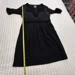 Antik Batik Dress Sz M 40 Short Sleeve 100% Silk Beaded Has Pockets Black Size M Photo 4