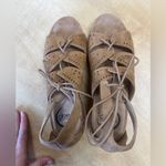 Abeo NWOB Lilia Tan Suede Cork Wedge Sandals Strappy Gladiator Sz 7 Brown Photo 8