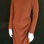Chelsea 28 Rust Burnt Orange Mockneck Long Sleeve Dress (XS) Photo 3