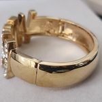 Gold with CZ Inspirational WISH Clamper / Hinge Glam Bracelet Photo 3