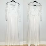Lulus  Awaken My Love White Long Sleeve Lace Maxi Dress Photo 3