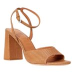 NWT STAUD Solange Tan Snakeskin Heels Size 39 Photo 0