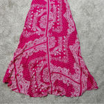 Ann Taylor  Bandana Paisley Wrap Maxi Dress V-Neck Shortsleeve Hi-Low Pink Boho 8 Photo 10