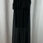 Catch My i Medium High Waist Sheer Skirt Maxi Dress Sleeveless V Neck Black Photo 1