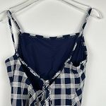 Sea Angel Square Neck One Piece Swimsuit Navy & White Plaid Size Small Blue Photo 7