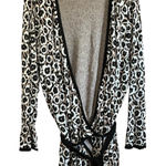 Diane Von Furstenberg  DVF Wrap Cardigan Sweater 3X‎ Animal Print Black Trim Photo 0