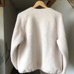 White beige cream fleece zip up sweater jacket Size XL Photo 1