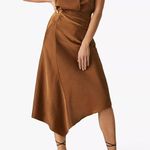 Reiss Aspen Satin Slip Skirt in Cinnamon Brown Size 10 Photo 2