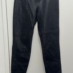 ZARA Black Faux Leather Side Zip Ankle Legging Pants size M black Photo 0