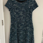 Talbots Dark Teal and White Textured Knit Dress Size 8 Photo 0