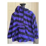 Obermeyer Purple Black Striped Popover Ski Pullover Coat with Pockets, Size S Photo 1