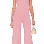 Free People Pink Cotton Blend One Shoulder Ribbed Waverly Sweater Jumpsuit S Photo 0