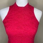 Hollister Womens Red Lace Apron Neck Sleeveless Cut Out Back Side Zip Dress Sm Photo 1