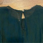 Free People Green Ruffled Flutter Sleeve Blouse with Bib Collar Photo 6