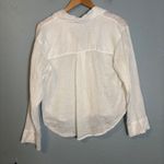 Madewell Womens Resort Long Sleeve Shirt Linen White Size XS Eyelet Embroidered Photo 6