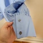 Harshman Blouse Juliana Light Blue Ruffled Sleeve Button Photo 5