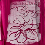 NWT Paula Deen Pink White Magnolia Rhinestone T Photo 0