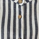 Manuela Stripe Printed Ruffle Cap Sleeve Blouse Top Button Up Size M White Size M Photo 2