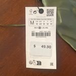 ZARA Olive Green Satin Blouse Photo 2