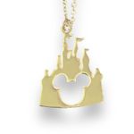 New Gold Castle Mickey Mouse Pendant Necklace Photo 0