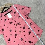 Something Navy NWT  Floral Button Up Shirt Top V-Neck Shortsleeve Flowy in Pink S Photo 10