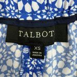 Talbots Mykonos Mosaic Print Side Stripe Pull On Pants Blue White XS Straight Photo 5
