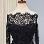 Black Lace Off Shoulder Mermaid Gown Long Sleeve Wedding Whimsigoth Prom Dress M Size M Photo 3