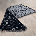 The Comfy Jayley Black Asymmetrical Star Scarf Wrap Large Photo 2