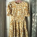 INA  polka dot  ruffles trim mini dress, size small Photo 0