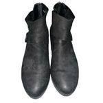 Eileen Fisher Black Tread Tumbled Nubuck Leather Booties Boots Shoes size 8 Photo 2