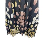 Y2K Soft Lined Mesh Paint Look Design Empire Tie Waist Lettuce Hem Dress 16 Black Photo 2