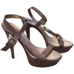 RENÉ CAOVILLA‎ Glitter Strappy Platform Sandal Saddle Brown size 38 $1020 Photo 0