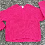 H&M Bright Pink V-Neck Sweater Photo 0
