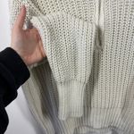 American Eagle Sweater Women L Cream White Ribbed Knit Long Sleeve Old Money Top Photo 4