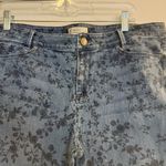 J. Jill Sz 16 Jeans Weekender Straight Leg 36x30 Medium Wash Floral Design Blue Photo 2