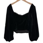 Nelle Velour Embroidered Puff Sleeve Corset Top in Black size 16 NWT Sweetheart Photo 8