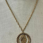 Vintage Napoleon Coin Medallion Necklace Gold Photo 0