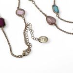 Time and Tru Long Rhinestone Layering Necklace Pink Blue Stones Statement Gold Photo 6