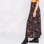 Zadig & Voltaire Judith Spark Flowers Ditsy Floral Logo Midi Skirt Slit Black XS Photo 2
