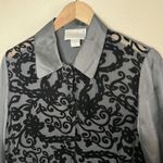 Diane Von Furstenberg  XS Silk Burnout WhimsiGoth Black Button Up Blouse Photo 2
