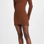 l*space L* Wailea Brown Ribbed Long Sleeve O-Ring Beach Coverup Mini Dress Size S Photo 1